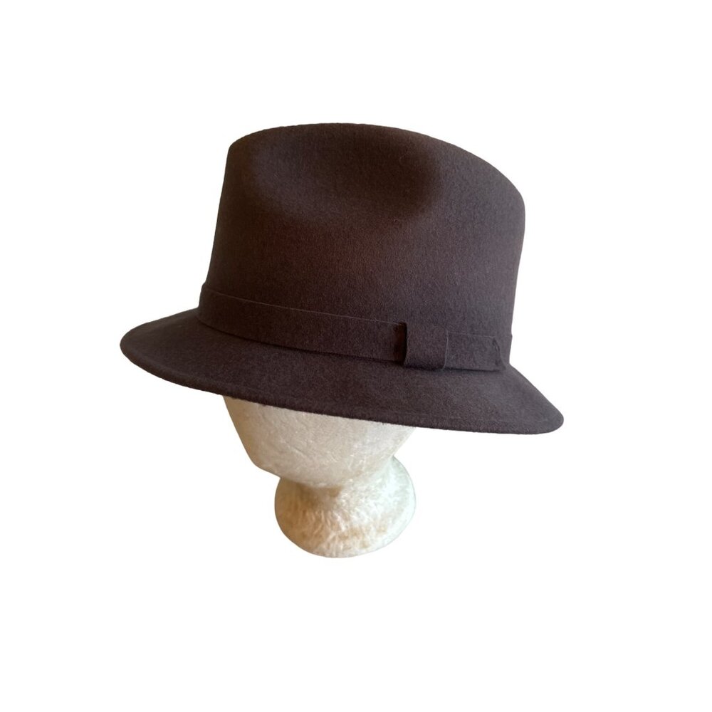 Designer Collection‎ Brown Wool Fedora Hamburg Made in USA Size Large